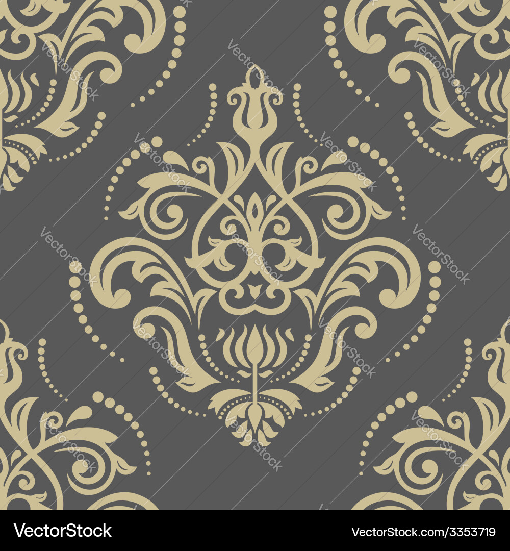 Floral seamless pattern orient abstract background vector image