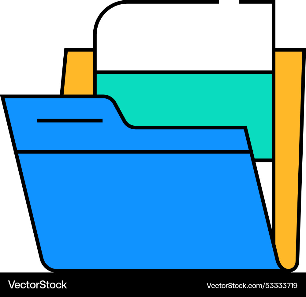 Folder with digital file icon color Folder with digital file icon color vector image