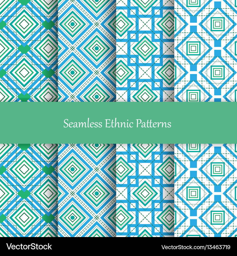 Geometric Mosaic Patterns vector image
