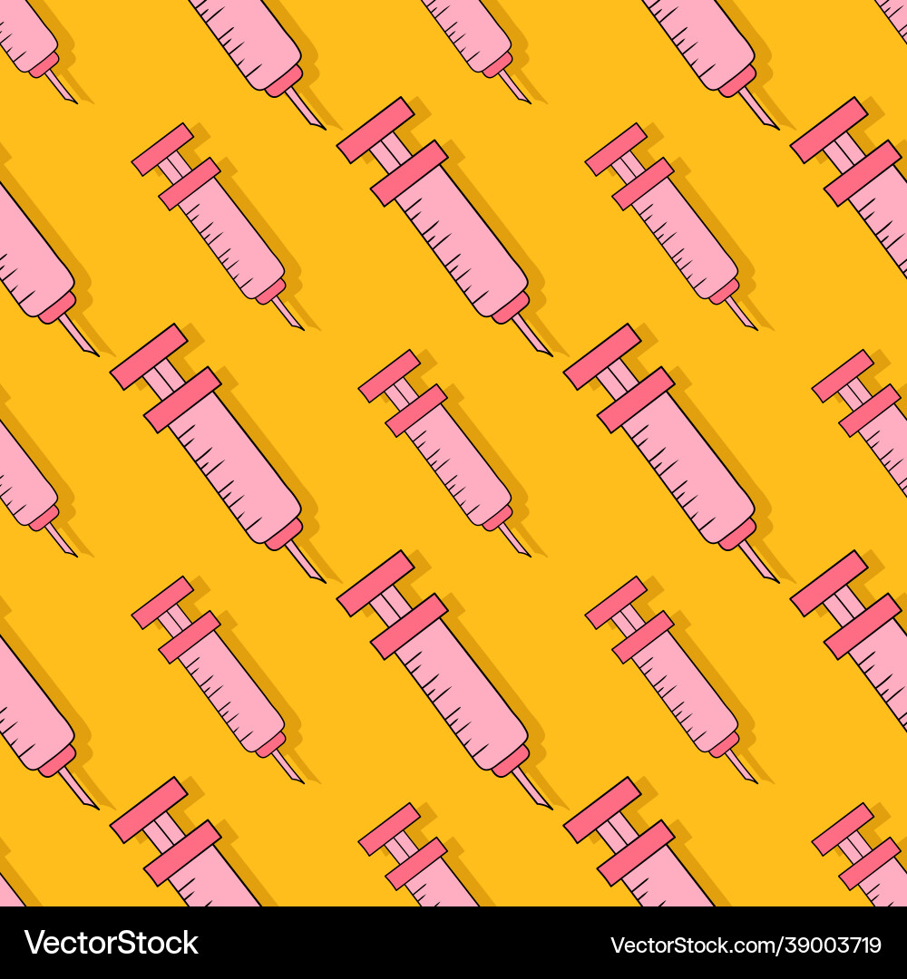 Injection syringe seamless repeat pattern Vector Image