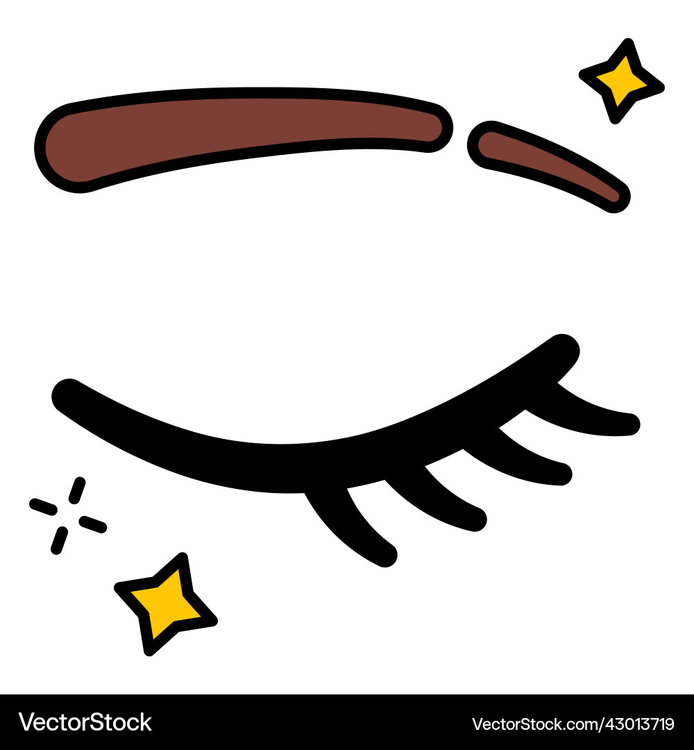 Lashes and brow color stroke Lashes and brow color stroke Vector Image