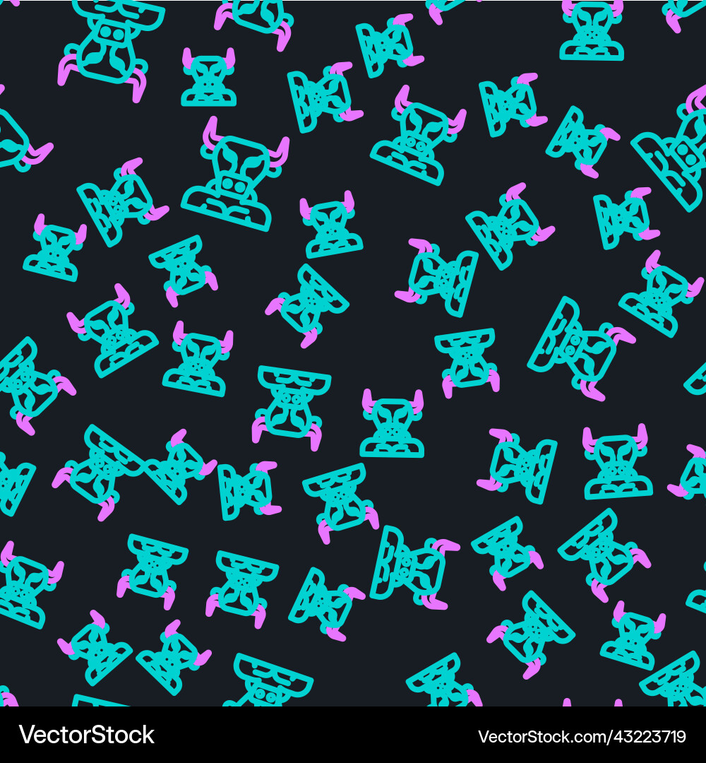 Line minotaur icon isolated seamless pattern Vector Image
