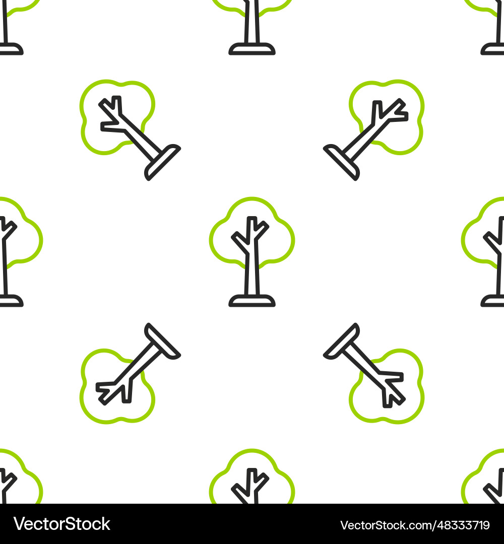 Line tree icon isolated seamless pattern on white Line tree icon isolated seamless pattern on white vector image