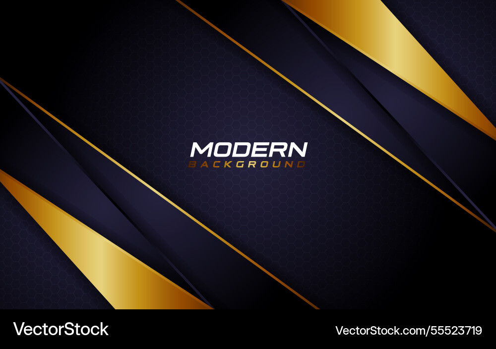Modern dark background with golden dynamic line Vector Image