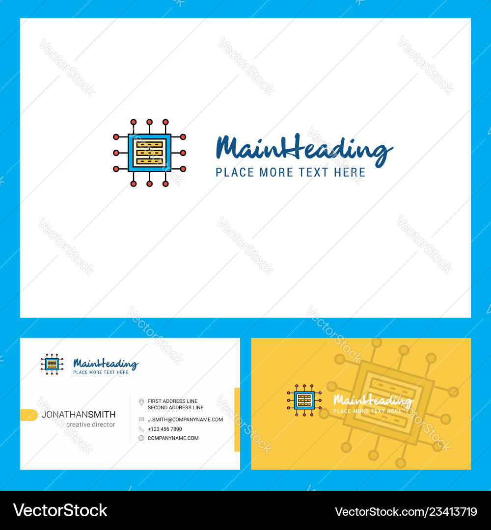 Processor logo design with tagline front Processor logo design with tagline front vector image