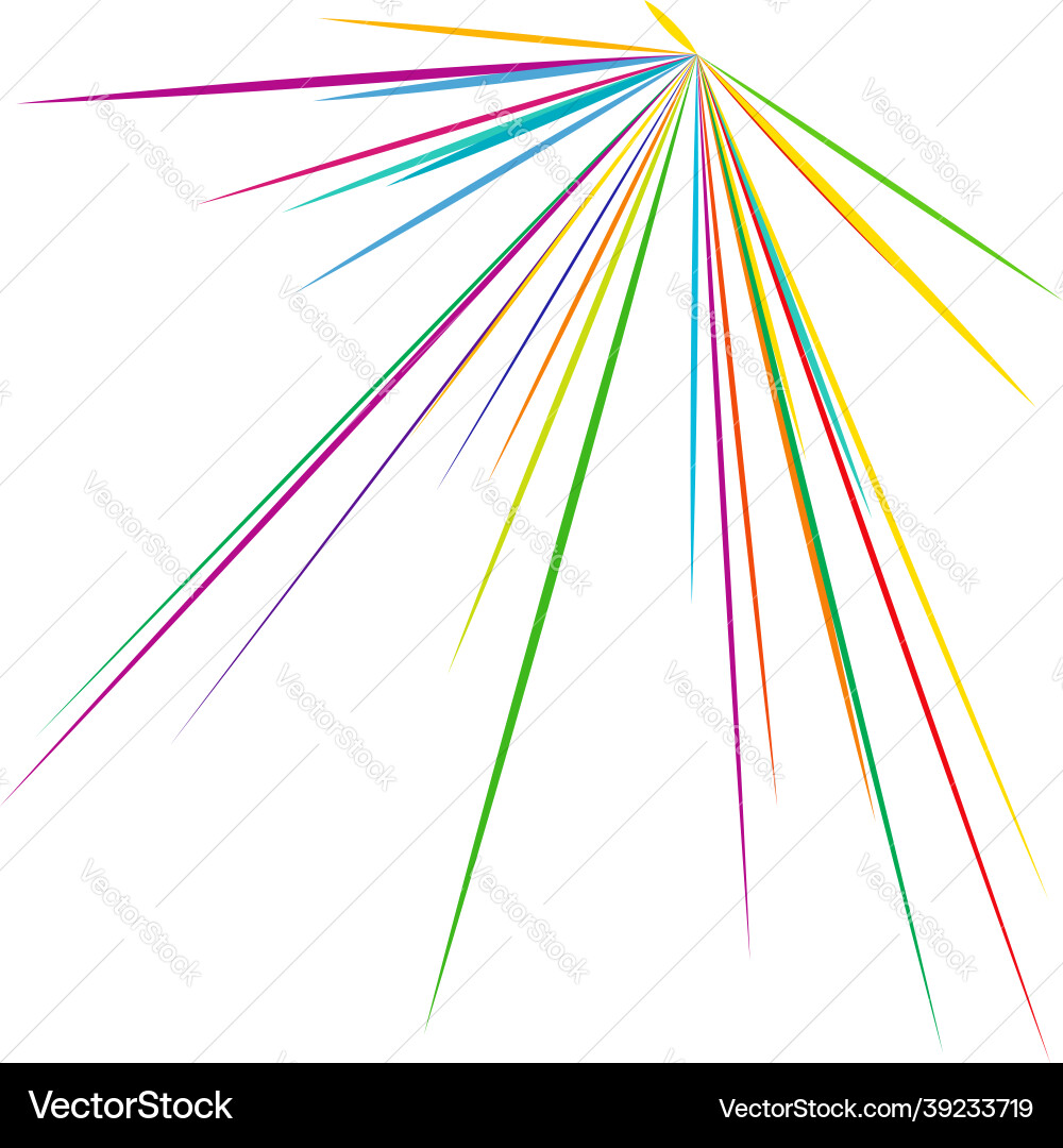 Radial radiating dynamic rays beams lines Vector Image