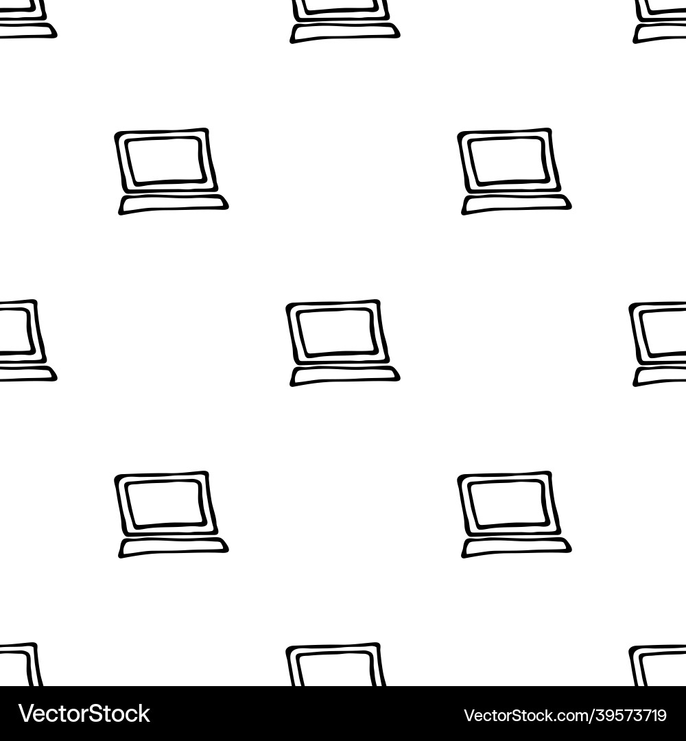 Seamless pattern with hand drawn computer doodle Vector Image