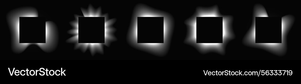 Set of square illuminate light frames Set of square illuminate light frames vector image