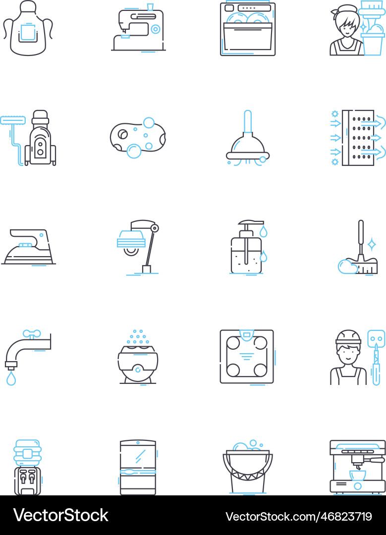 Table design linear icons set minimalist modern Table design linear icons set minimalist modern vector image