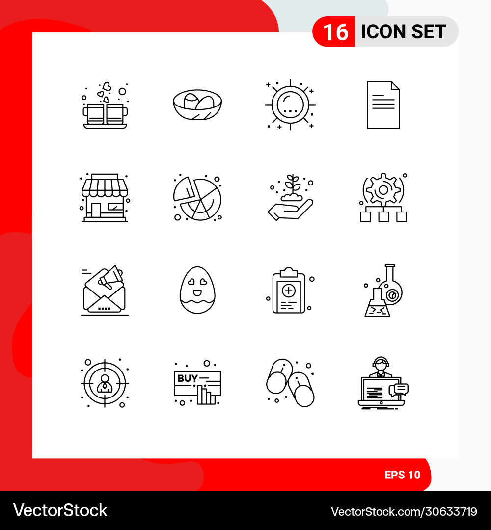 User interface pack 16 basic outlines data Vector Image