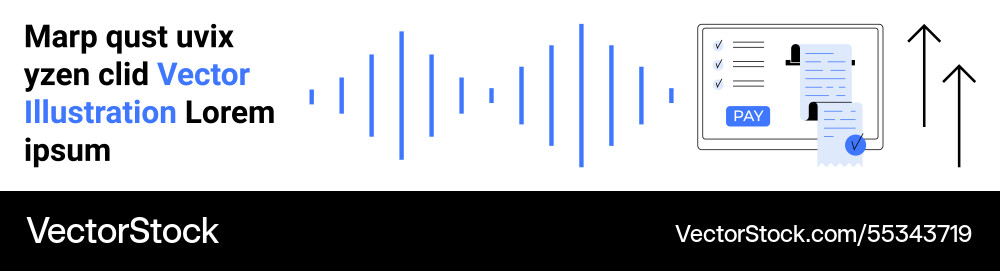 User interface with payment button alongside voice User interface with payment button alongside voice Vector Image