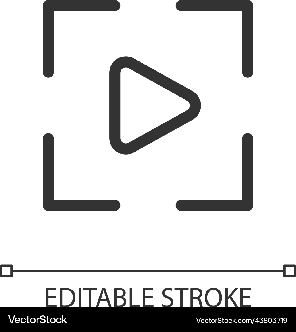 Video mode pixel perfect linear ui icon Video mode pixel perfect linear ui icon Vector Image