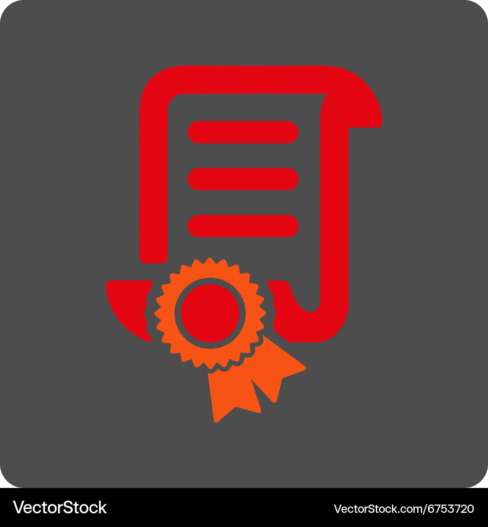 Certified scroll file rounded square button vector image