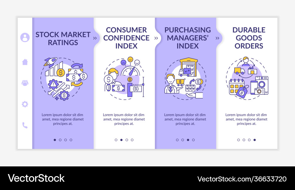 Consumer confidence index onboarding template Vector Image