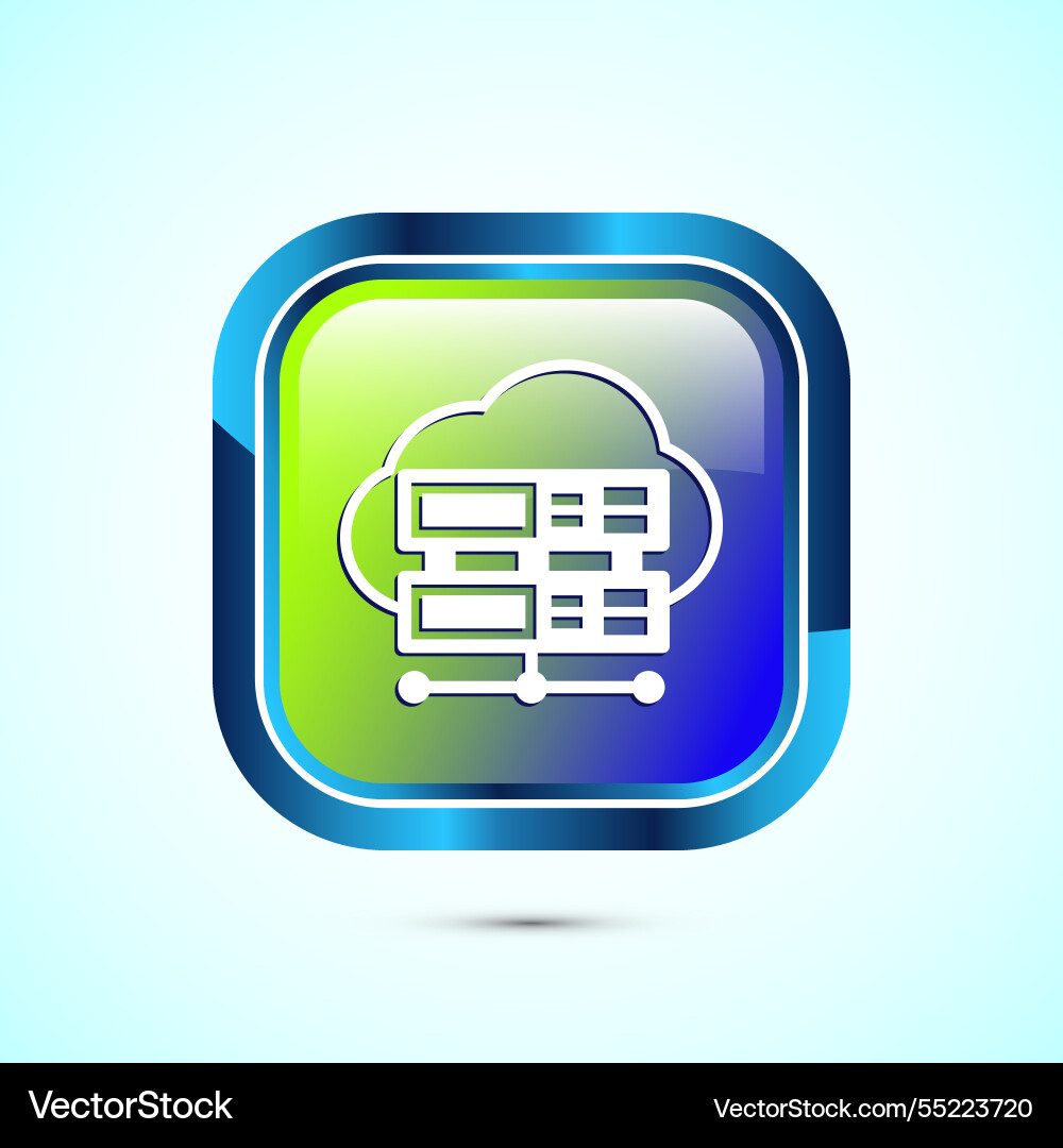 Data center icon design computer server Data center icon design computer server vector image
