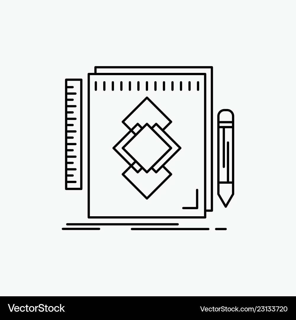 Design tool identity draw development line icon Design tool identity draw development line icon Vector Image