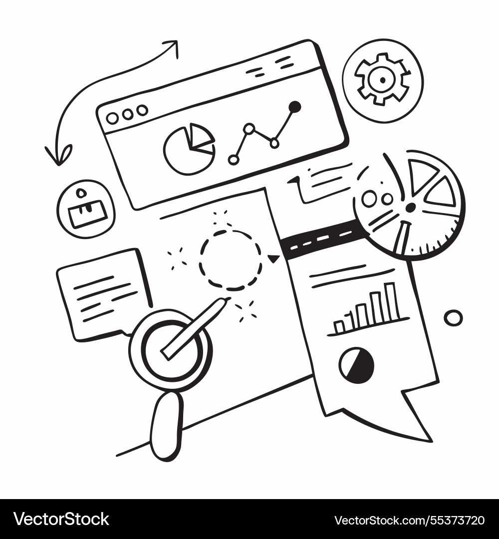 Faq knowledge base with analytics concept Faq knowledge base with analytics concept vector image