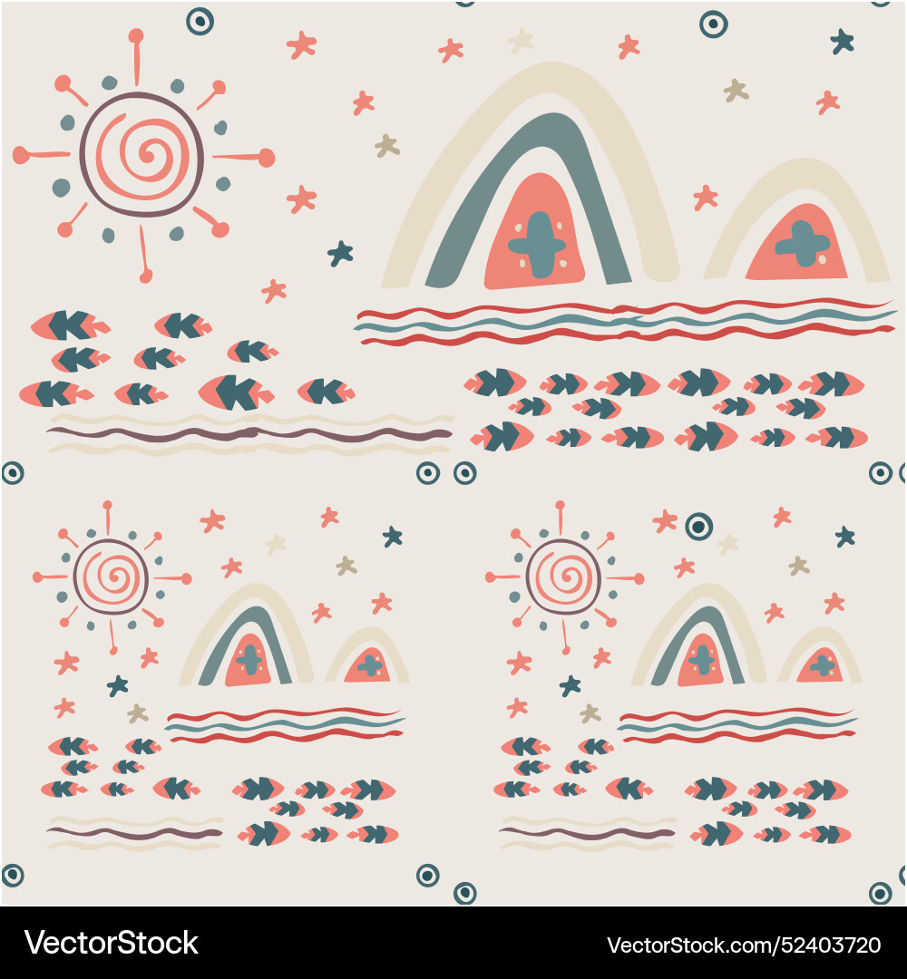 Flat design boho pattern Vector Image