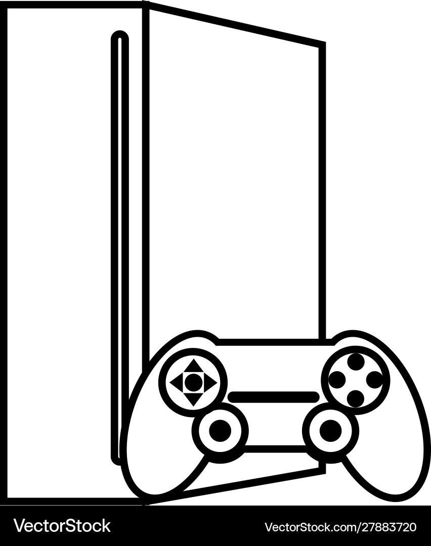 Isolated gamepad and console icon line design vector image