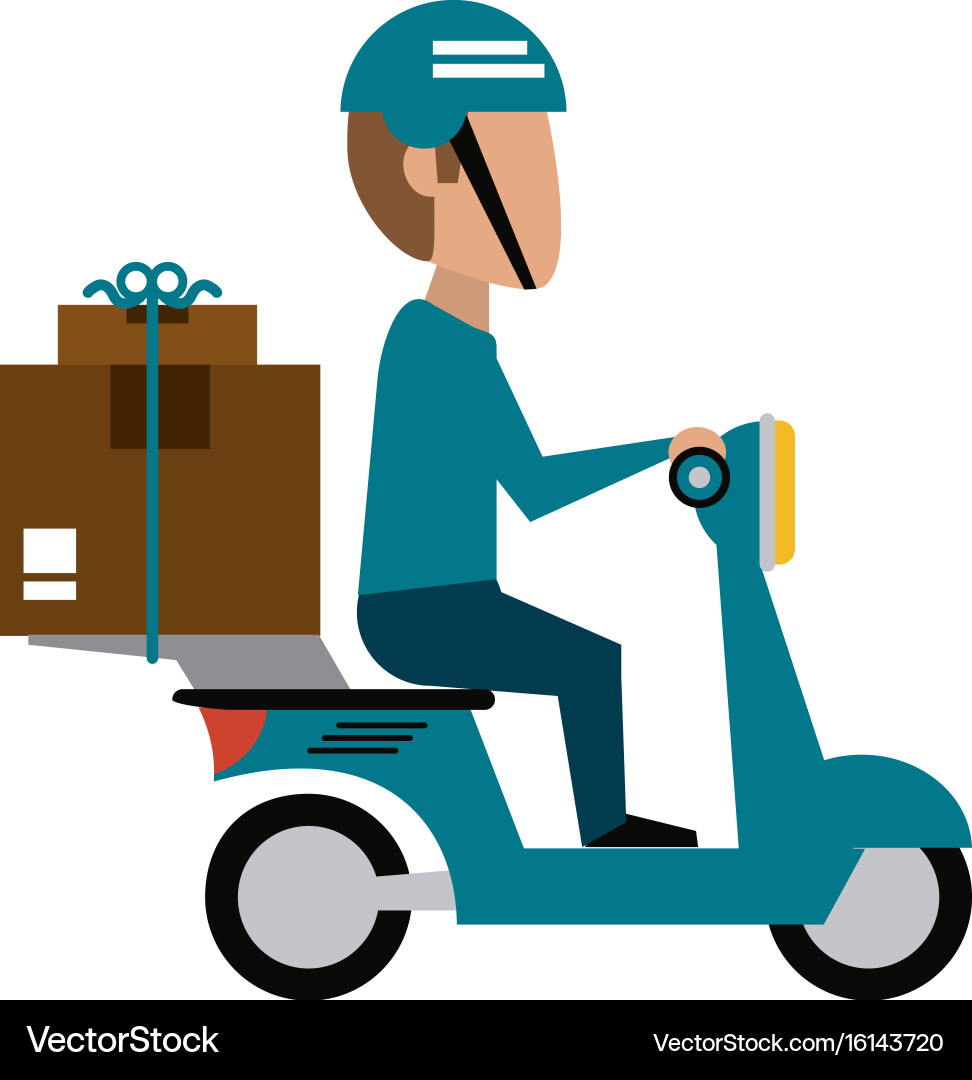 Mailman with package icon image vector image