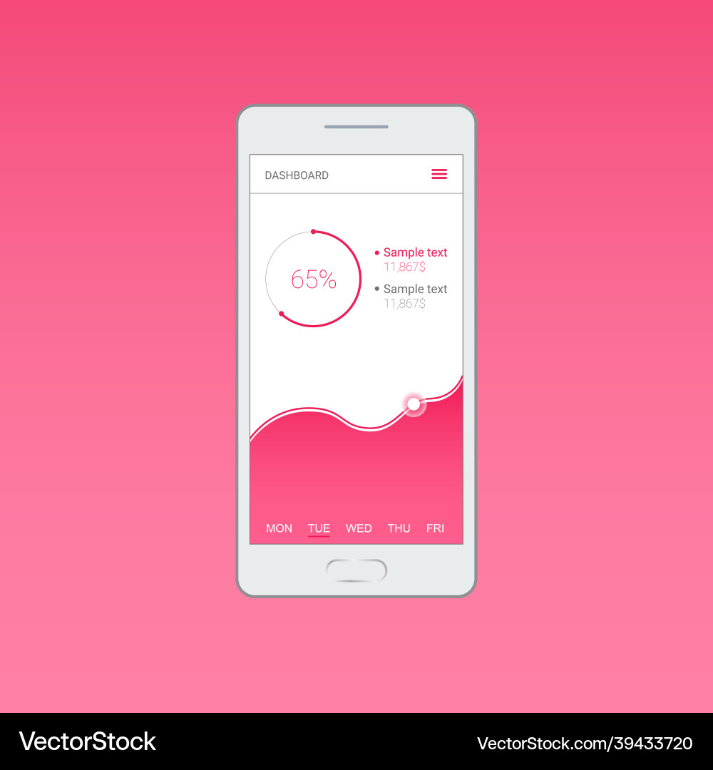 Mobile app design processing and analysis of data Mobile app design processing and analysis of data vector image