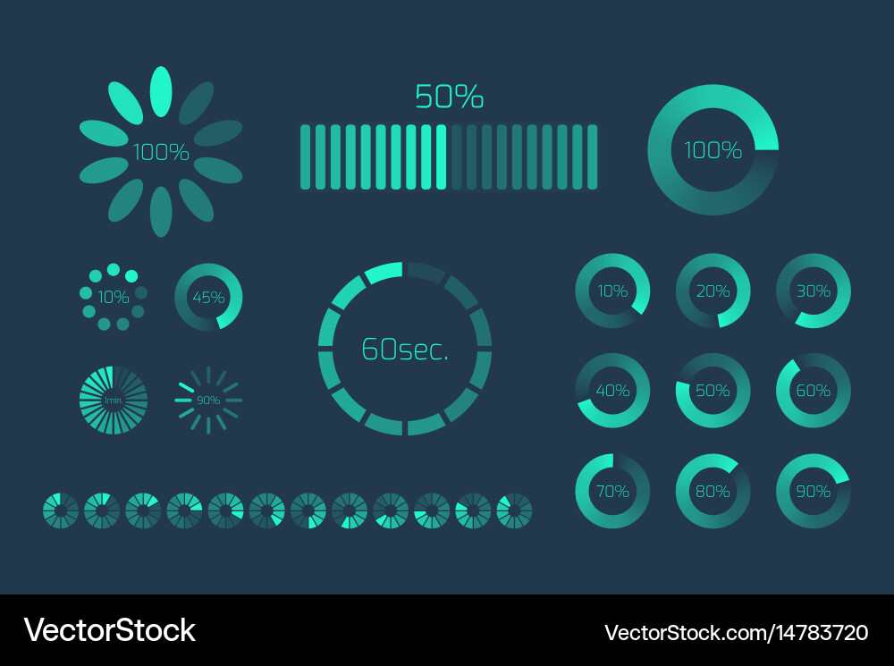 Modern Loading Bar Indicators Set vector image