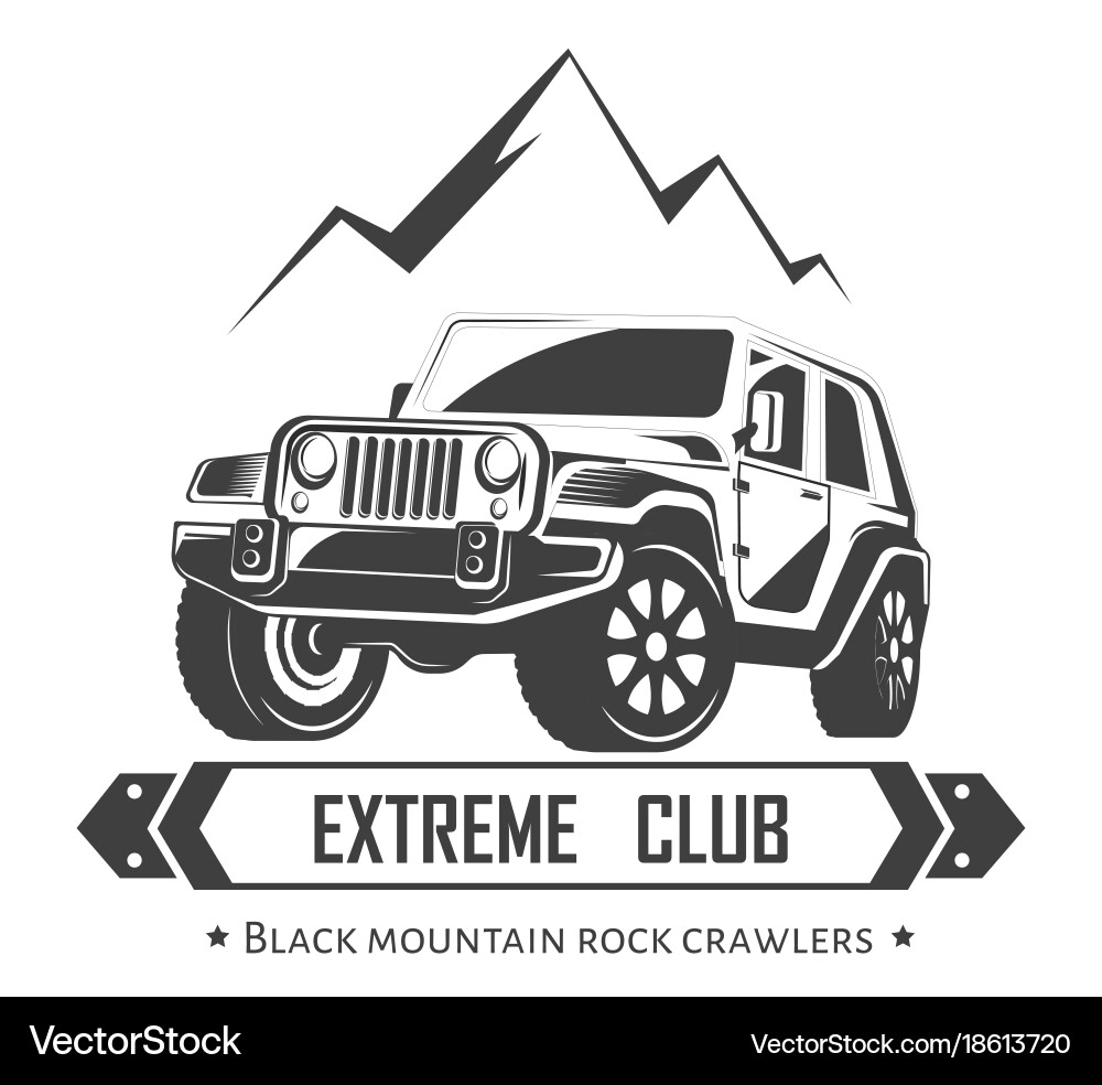 Off-Road Car Club Logo - Extreme 4x4 Vector Image