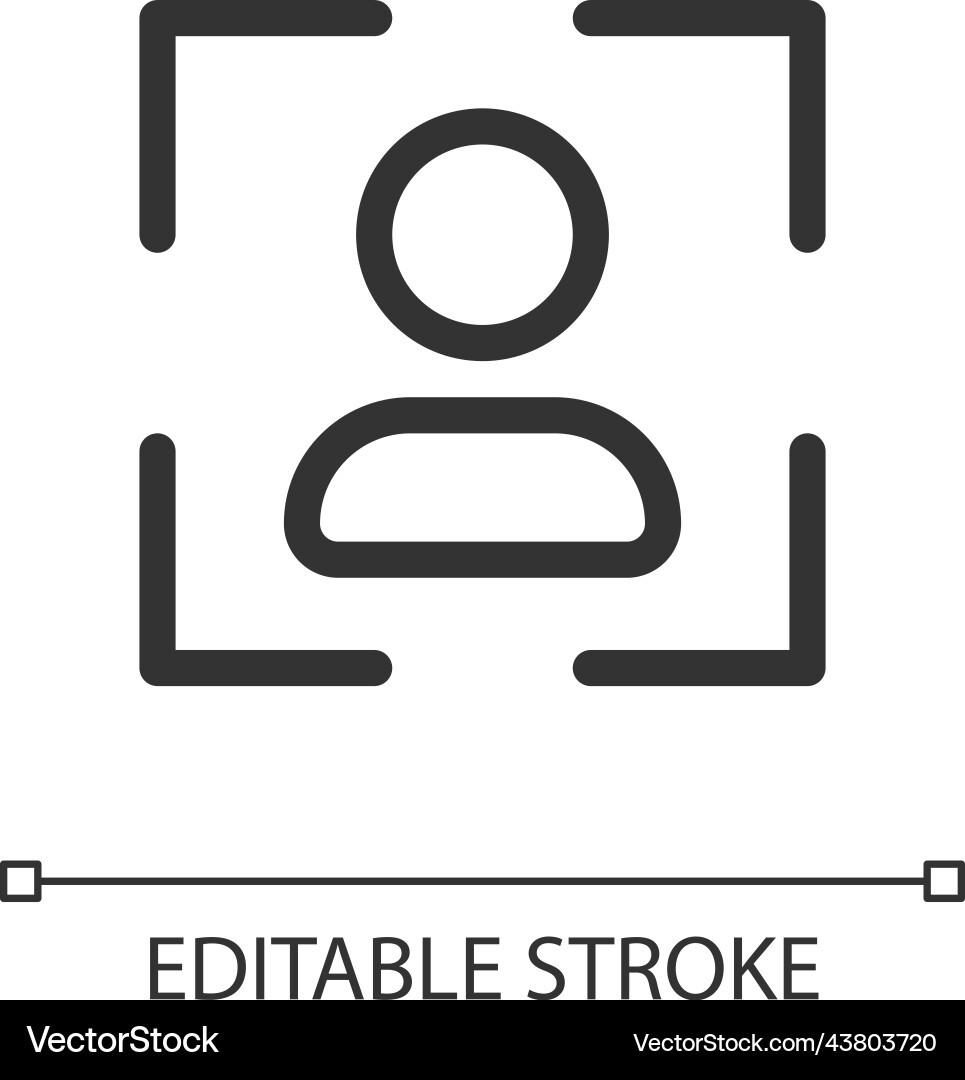 Profile image pixel perfect linear ui icon Profile image pixel perfect linear ui icon Vector Image