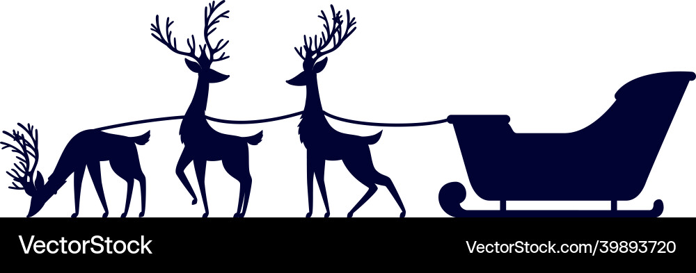 Santa's Sleigh Silhouette Vector Image