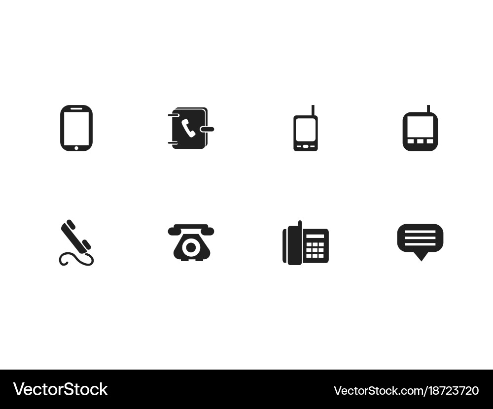 Set of 8 editable device icons includes symbols vector image