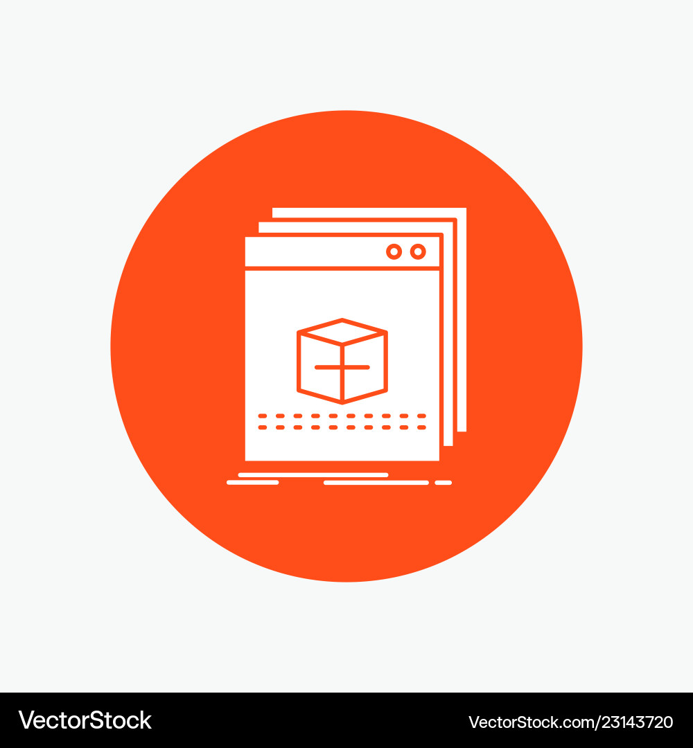 Software app application file program white glyph Software app application file program white glyph vector image