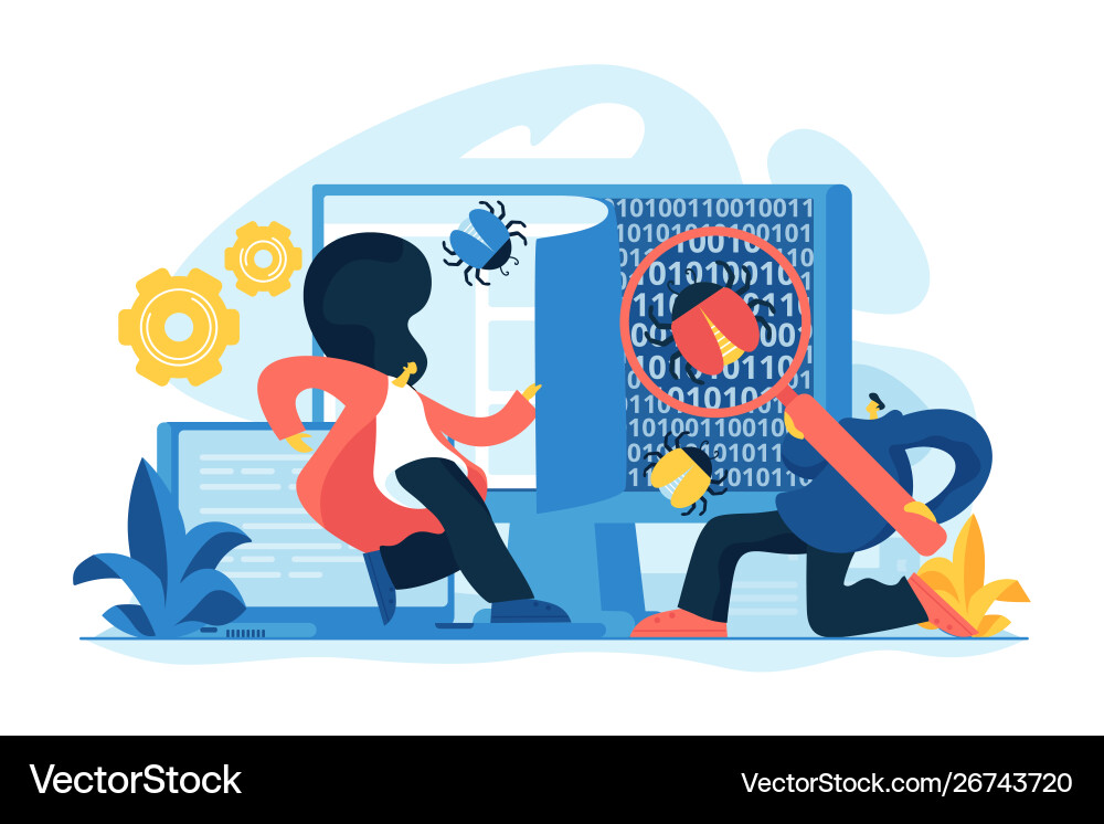 Software Bug Fixing Concept vector image