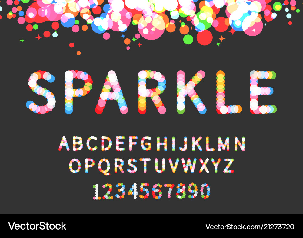 Sparkle display font Sparkle display font vector image