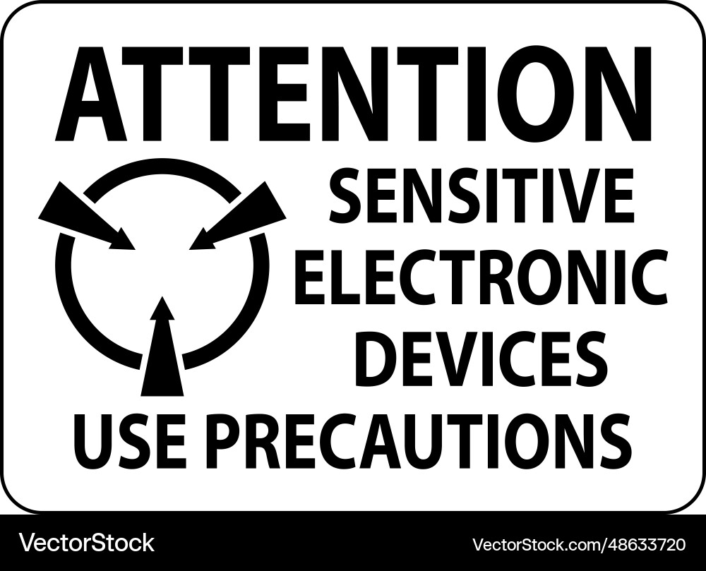 Static warning sign attention - sensitive Static warning sign attention - sensitive Vector Image