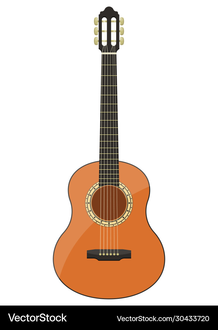 Stylish classical guitar Royalty Free Vector Image