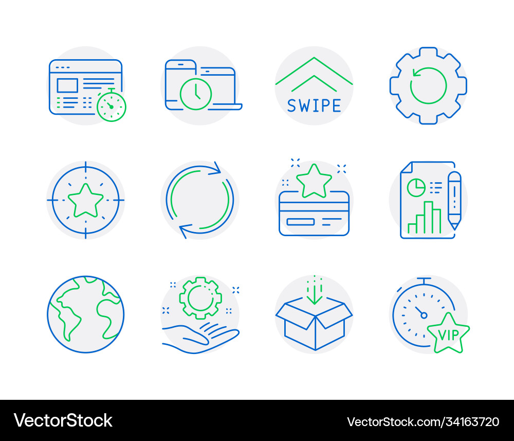 Technology icons set included icon as web timer Technology icons set included icon as web timer vector image