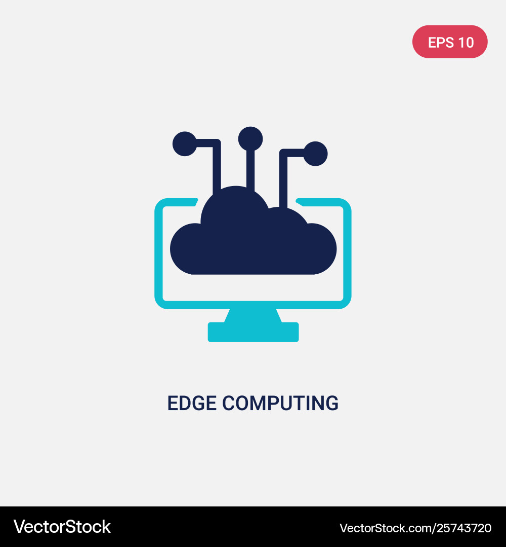 Two color edge computing icon from general-1 vector image