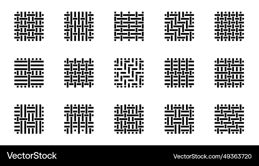 Weaving sample woven fabric textile swatch vector image