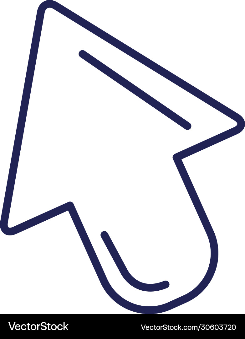 Web Cursor Icon Linie Farbe Stil Vektorbild