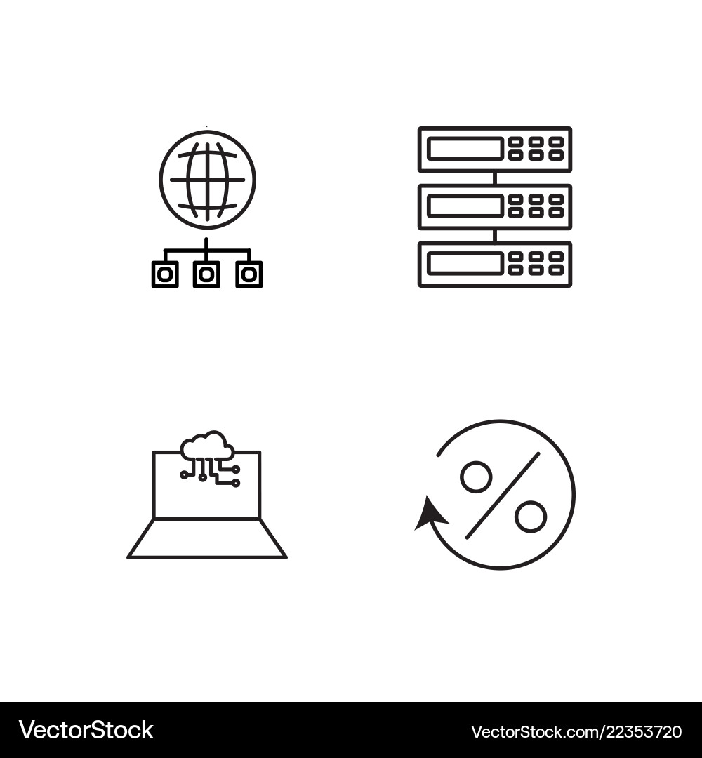 Web simple outlined icons set vector image