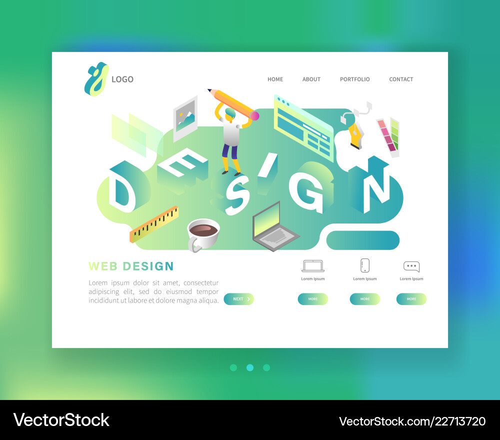 Website development web design landing page vector image