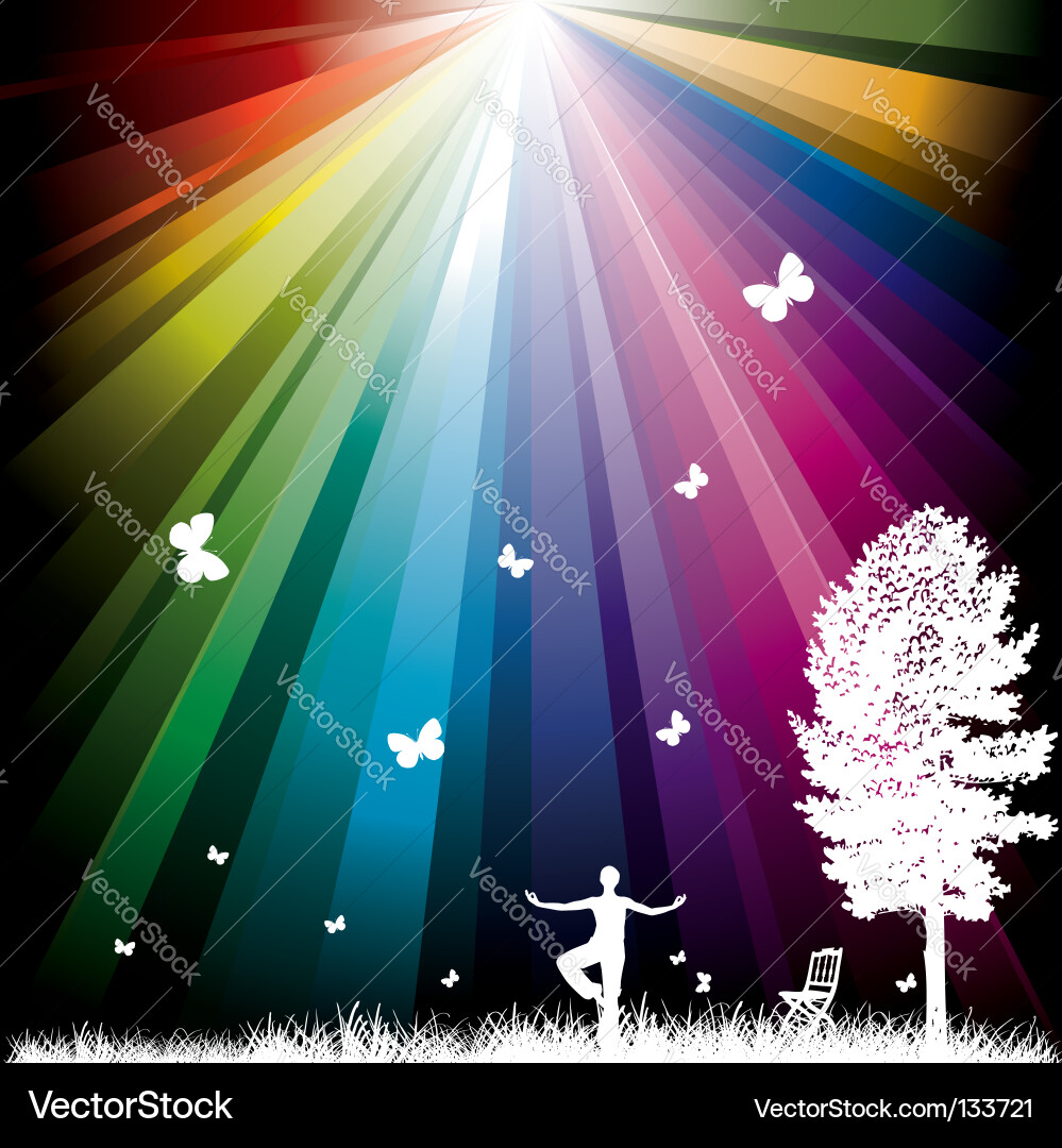 Abstract background with rainbow vector image