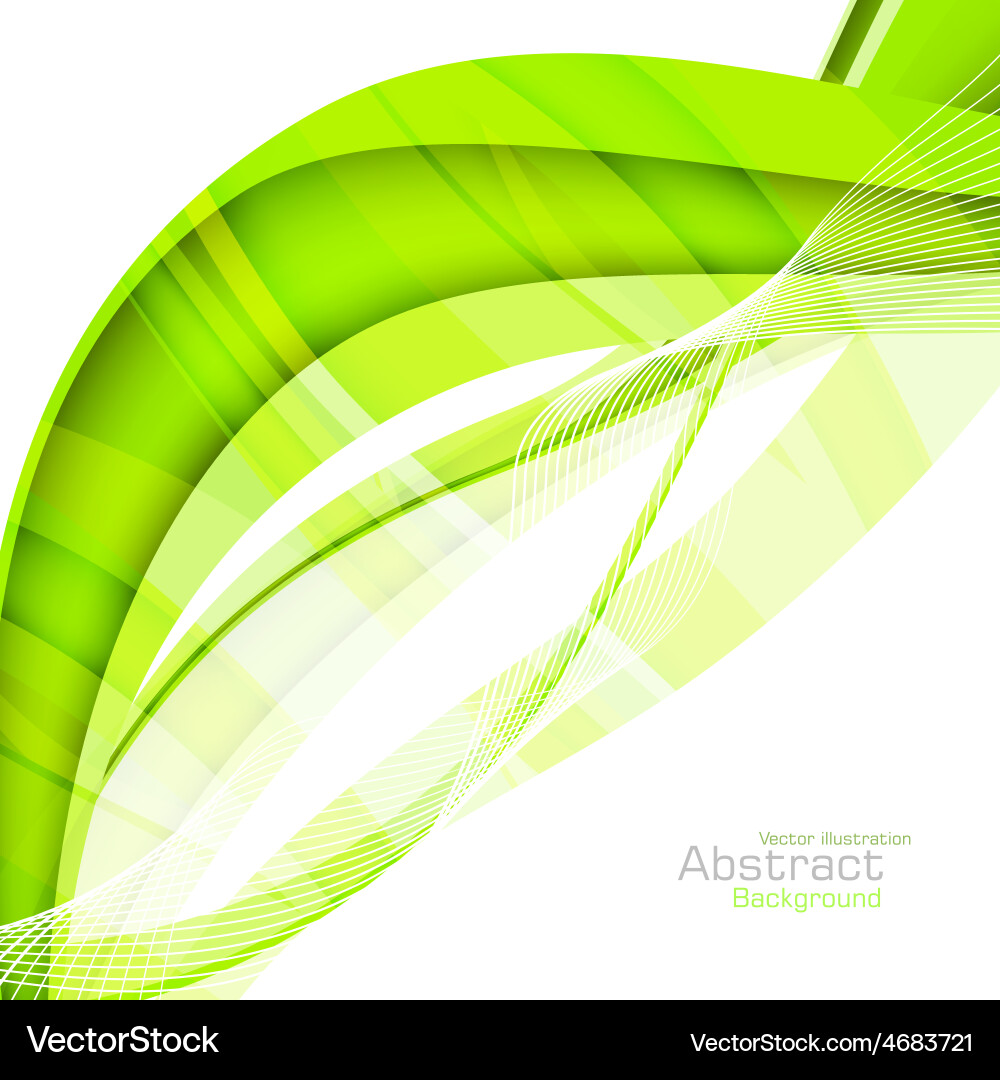 Abstract green waves - data stream concept vector image
