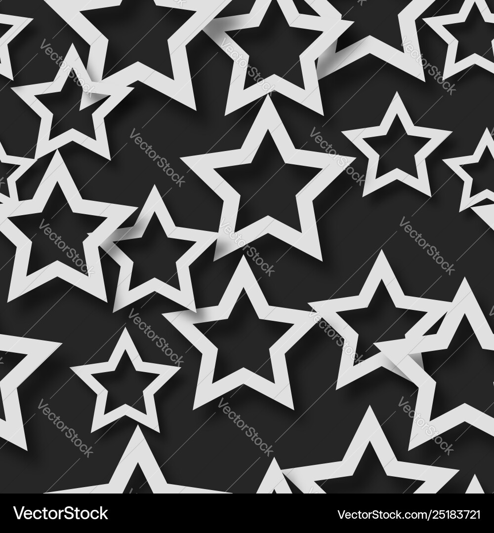 Abstract seamless pattern stars with shadows Vector Image