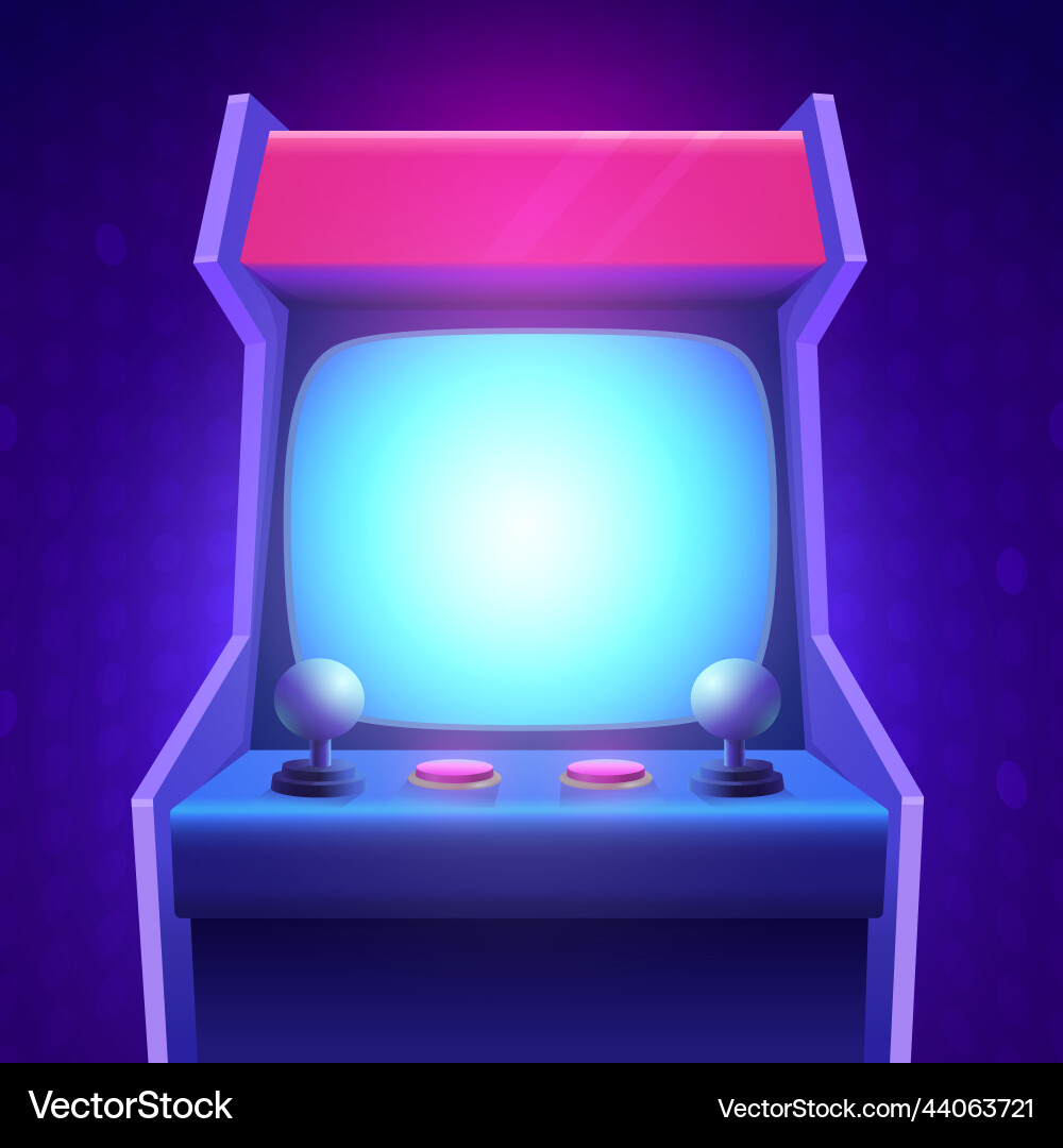 Arcade game screen copy space on interface Arcade game screen copy space on interface vector image