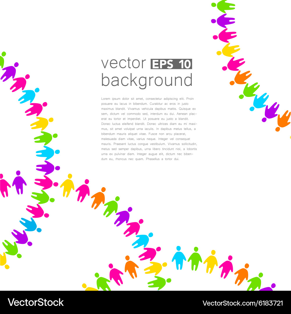 Background template with colorful people Vector Image