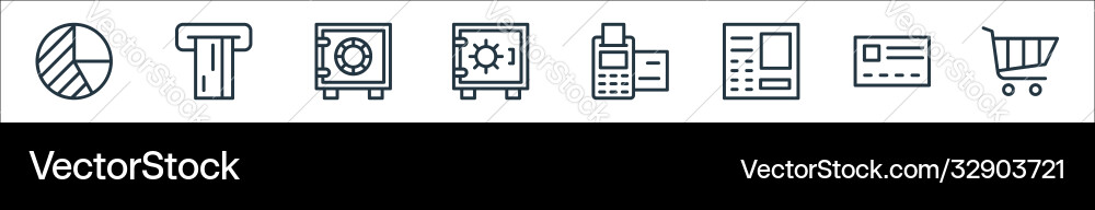 Banking and finance line icons linear set quality vector image