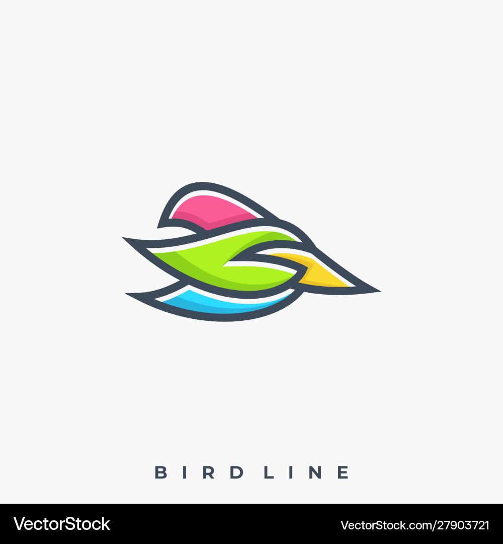 Bird line template Vector Image