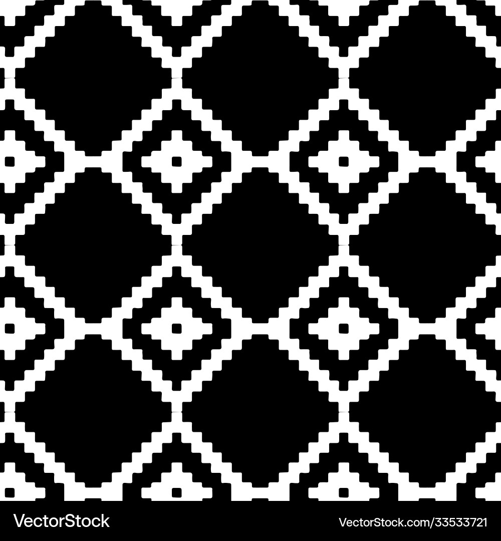 Black Ikat Seamless Pattern vector image
