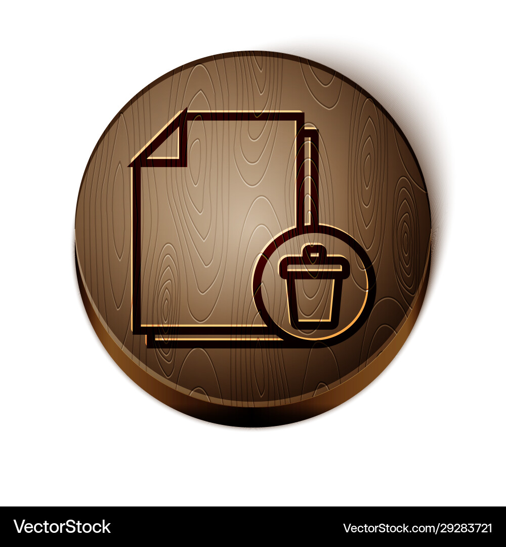 Brown line delete file document icon isolated Vector Image